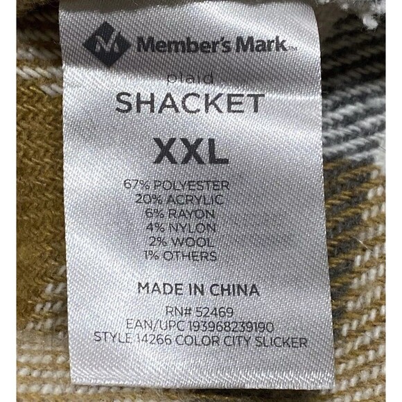 Member’s Mark Plaid Shacket Button Front Thick Flannel Women’s XXL Camel Brown - Picture 7 of 9